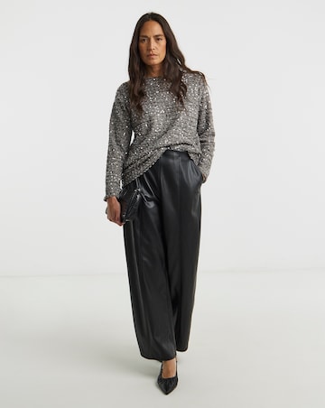 Boucle Sequin Slash Neck Top