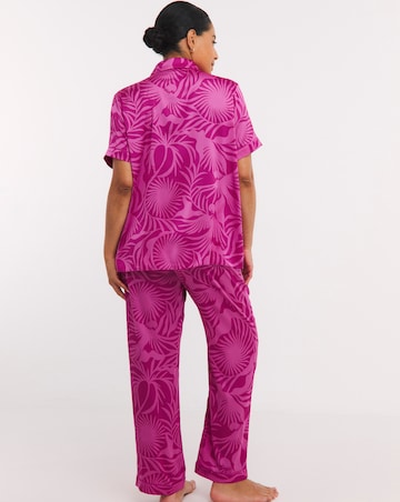 Figleaves Stretch Satin Button Through Pyjama Set