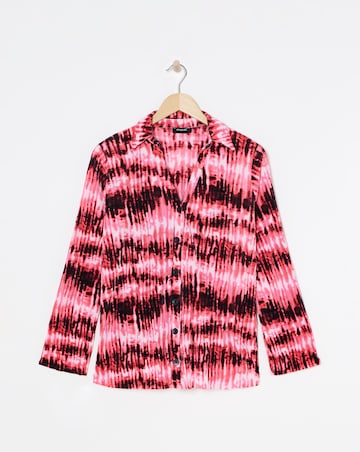 Pink Tie Dye Plisse Shirt