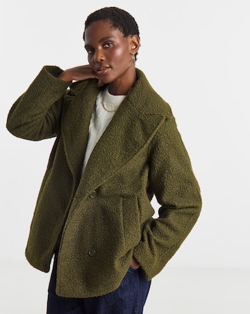 Khaki Cacoon Sleeve Pea Coat