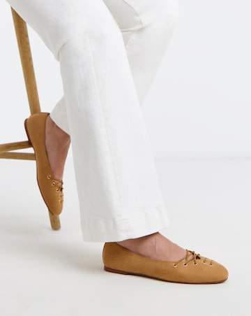 Belize Lace Front Ballerina Shoes - Extra Wide Fit (EEE)