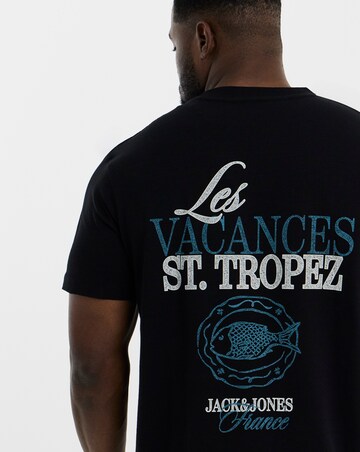Jack & Jones Cassis Sketch Back Print T-Shirt - Black