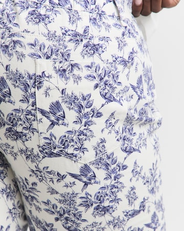 Simply Be Blue Floral Printed Denim Wide Leg Jeans
