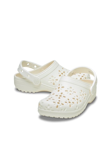 Crocs Chalk Classic Floral Cut Out Clog - Standard Fit