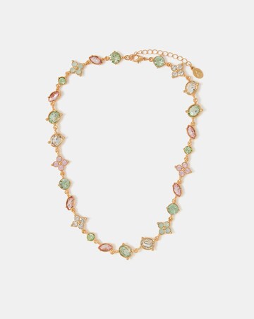 Accessorize Gemstone Flower Chain Necklace