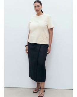 Mango Floral Applique T-Shirt