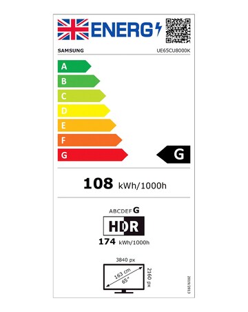 Samsung UE65CU8000KXXU 65in Crystal UHD 4K HDR Smart TV