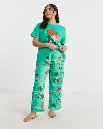 Figleaves Tiger Blanket Stitch Pyjama Set