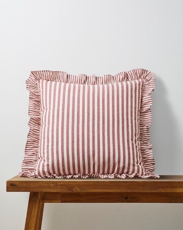 Raleigh Striped Ruffled Cushion