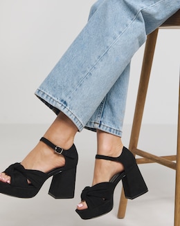 Agnes Knot Detail Platform Sandals - Wide Fit (E)
