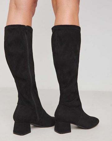 Demi Knee Kigh Heeled Boot - Wide Fit (E) & Super Curvy/Curvy Plus Calf