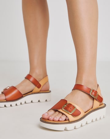 Heavenly Feet Trudy Buckle Strap Sandals Wide Fit