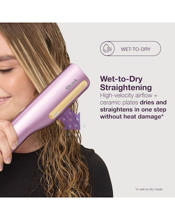 Shark SilkiPro Straight Hair Straightener + Dryer in One Tool HT401UKPU Purple