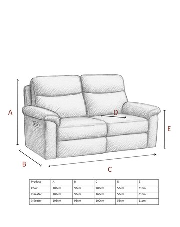 Aspire Corvan Leather Recliner 2 Seater