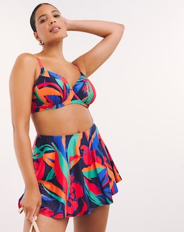 Floral Bikini Swim Skirt