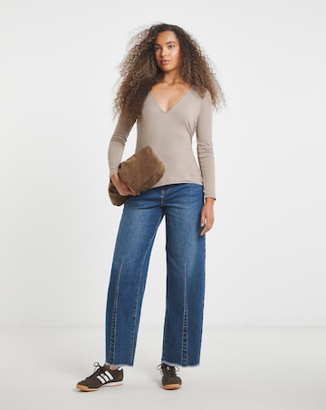 Latte & Green 2 Pack V Back Tops