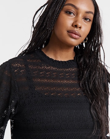 Black Lace Midi Dress