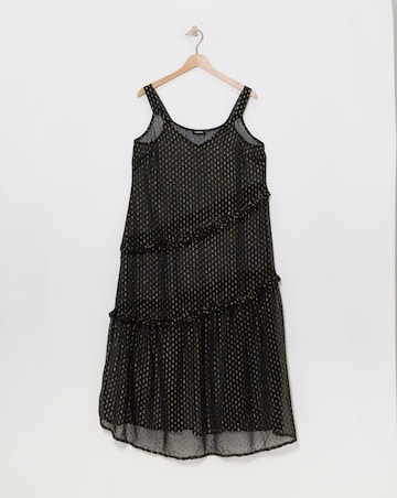 Black/Gold Dobby Overlay Dress