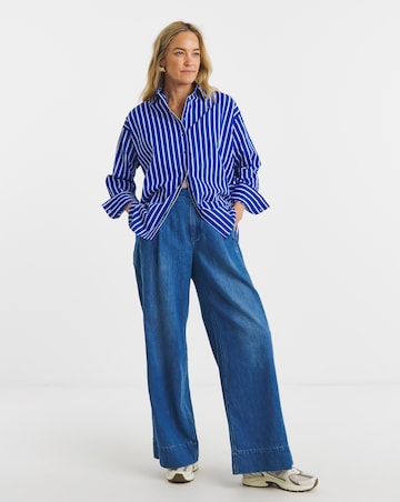 Cotton Poplin Oversized Stripe Shirt