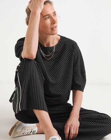 Striped Structured Sleeve Co-Ord Top