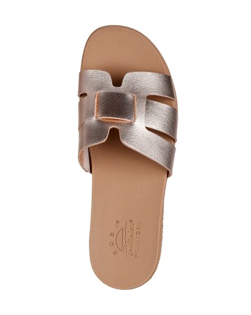 Skechers Bobs Desert Kiss Low Duraleather Rose Gold Sandals - Standard Fit (D)