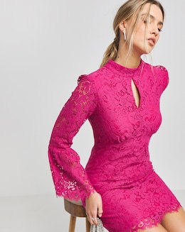 Joanna Hope High Neck Lace Dress