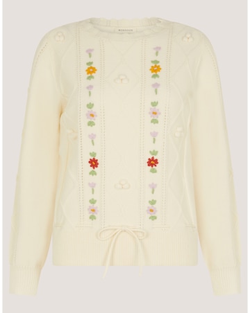Monsoon Elsie Floral Cable Knit Jumper