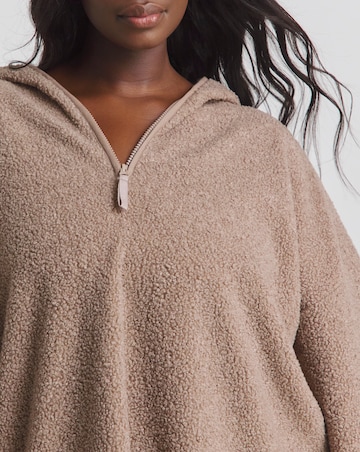 Pretty Secrets Borg Longline Oversized Hooded Dress with Matching Leggings