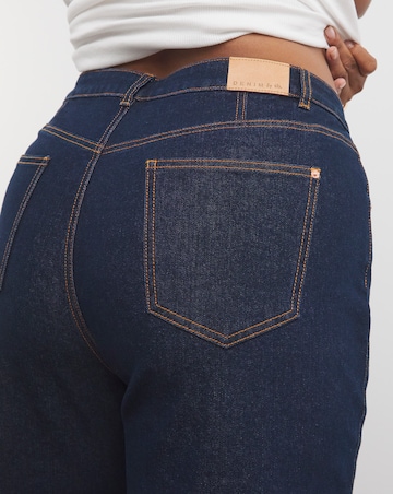 Indigo Contrast Stitch Wide Leg Jeans