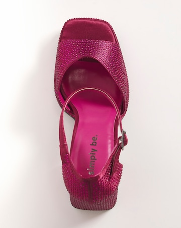 Khloe Diamante Platform Heeled Sandals - Wide Fit (E)