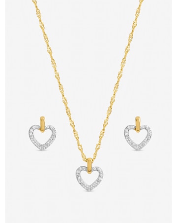 Jon Richard Two Tone Open Heart Set - Gift Box