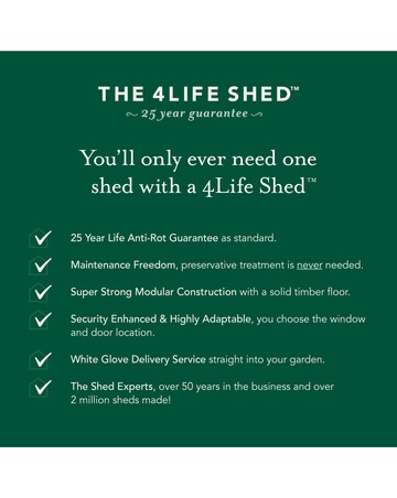 4LIFE Apex Shed 7x5 - Double Door - 2 Window (Home Delivery)
