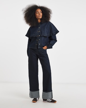 Neon Rose Denim Frill Shirt