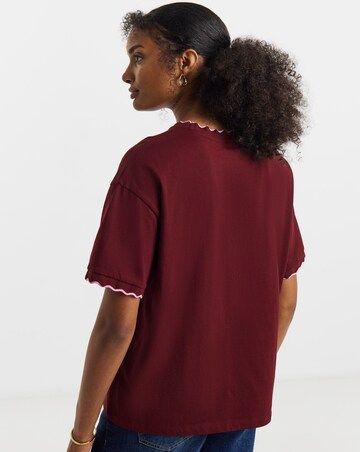 Burgundy & Pink Scallop Edge T-Shirt