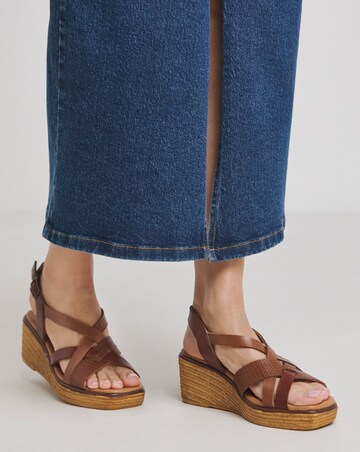 Magnolia Multi Strap Wedge Sandals - Wide Fit (E)