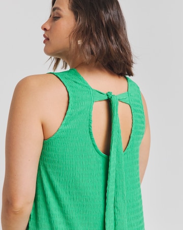 Simply Be Green Textured Jersey Asymmetric Maxi Dress With Bow Back