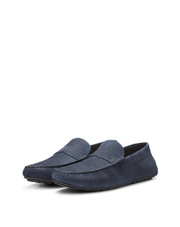 Boss Noel Suede Driving Moccasin - Navy