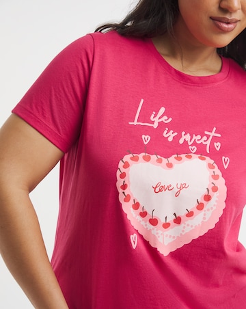 Simply Be Cake Print Pyjama Set