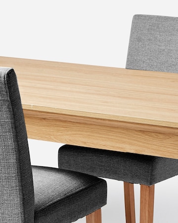 Julipa Ashford Dining Table with 4 Ava Fabric Chairs