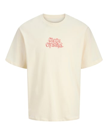 Jack & Jones Christmas Back Graphic T-Shirt - Cream