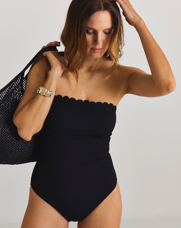 MAGISCULPT Medium Control Scallop Edge Bandeau Swimsuit