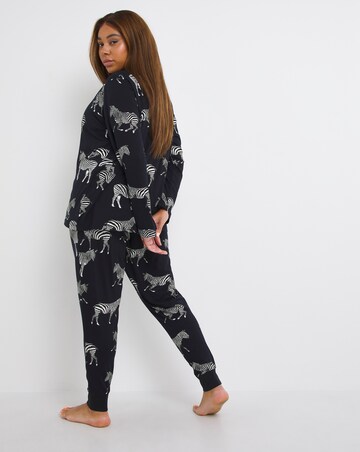 Chelsea Peers Jersey Zebra Print Crew Pyjama Set