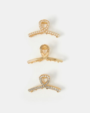 Accessorize 3-Pack Pearl Twist Claw Clips