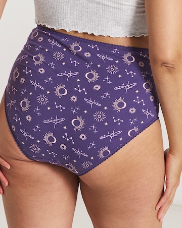 Pretty Secrets (4 Pack) Lace Top Cotton Full Fit Brief Knickers