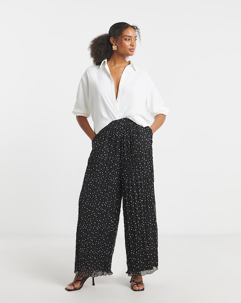 Joanna Hope Crinkle Wide Leg Trousers