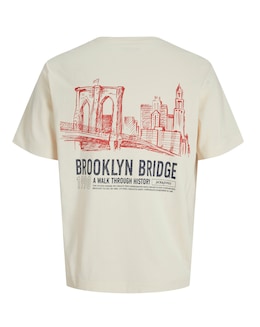 Jack &amp; Jones Brooklyn Back Graphic T-Shirt - Cream