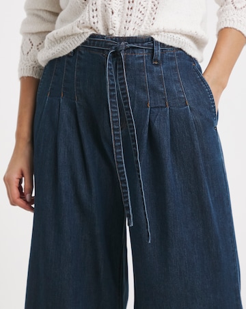Simply Be Indigo Stretch High Rise Wide Leg Jeans