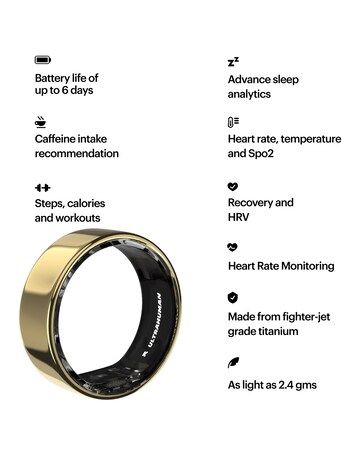 Ultrahuman Ring AIR Bluetooth Smart Ring - Air Gold - Size 8