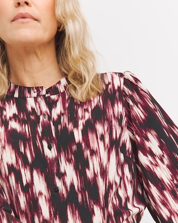 Puff Sleeve Button Through Dress