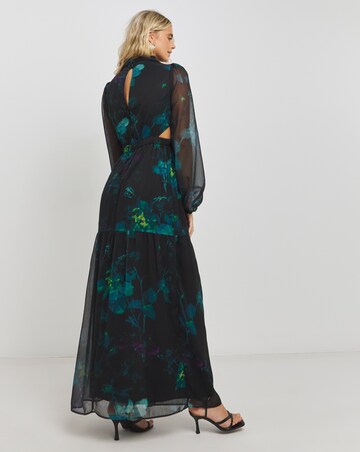 Hope & Ivy High Neck Rose Maxi Dress